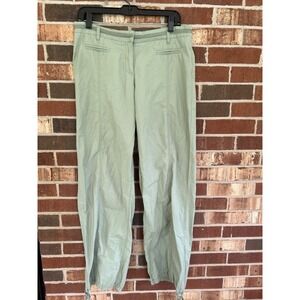 Anthropologie SITWELL Green Pants Wide Leg Cinch Tie Hem Chino Sz 10 Cotton Blnd